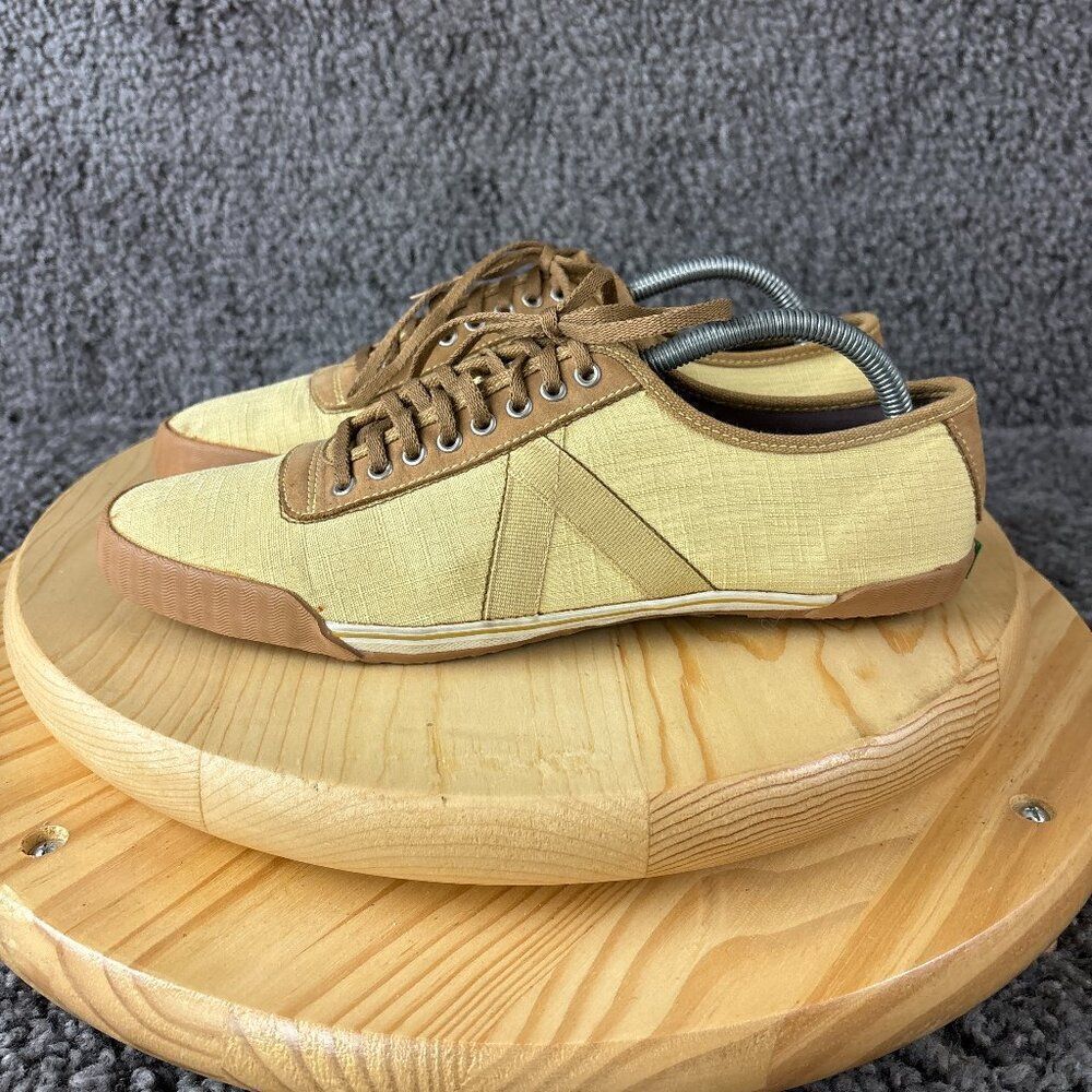 PF Flyers Sneakers Womens 10.5 Yellow Gum Sole Low Top Canvas Lace Up Shoes
